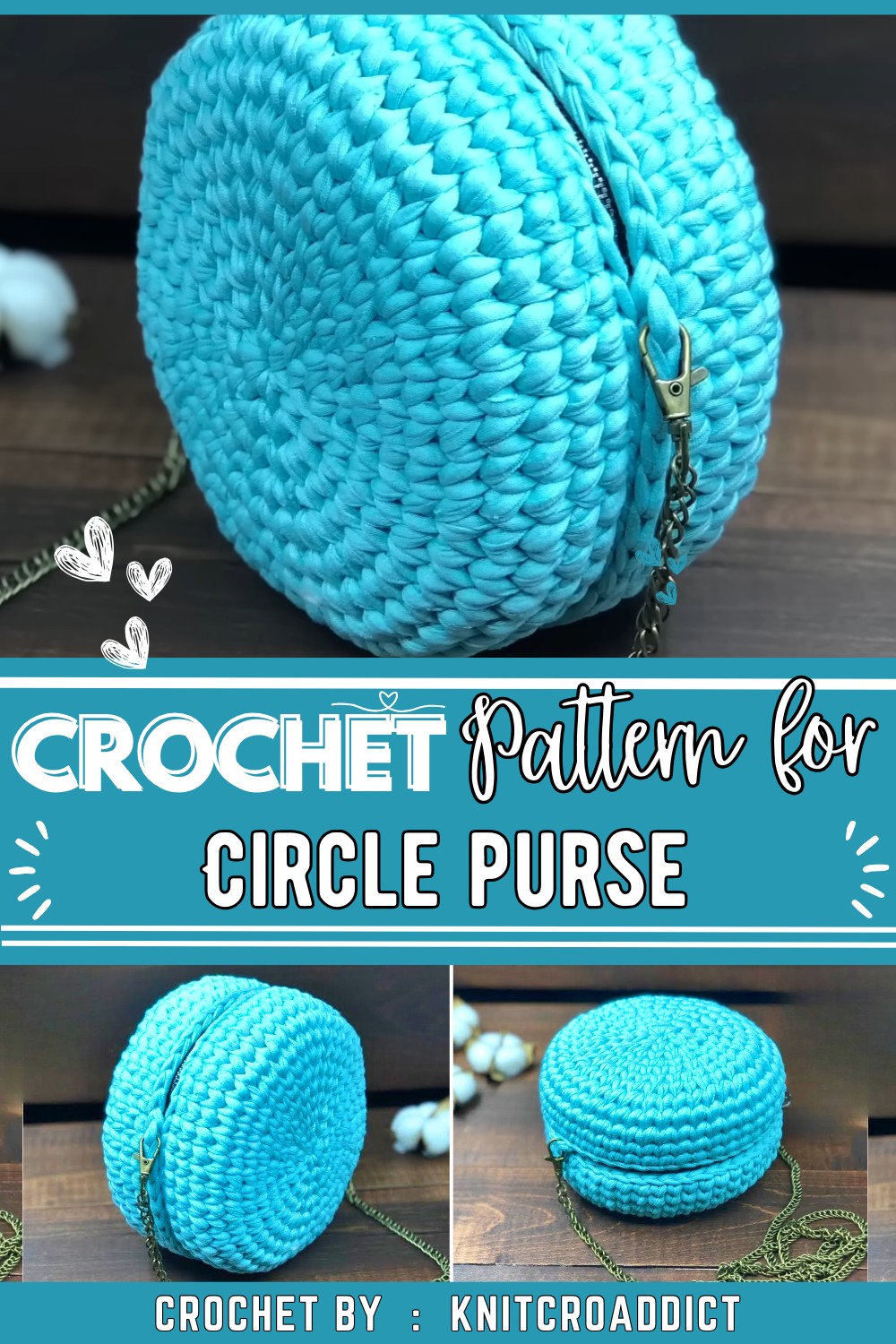 Crochet Circle purse ( Written pattern & Tutorial )