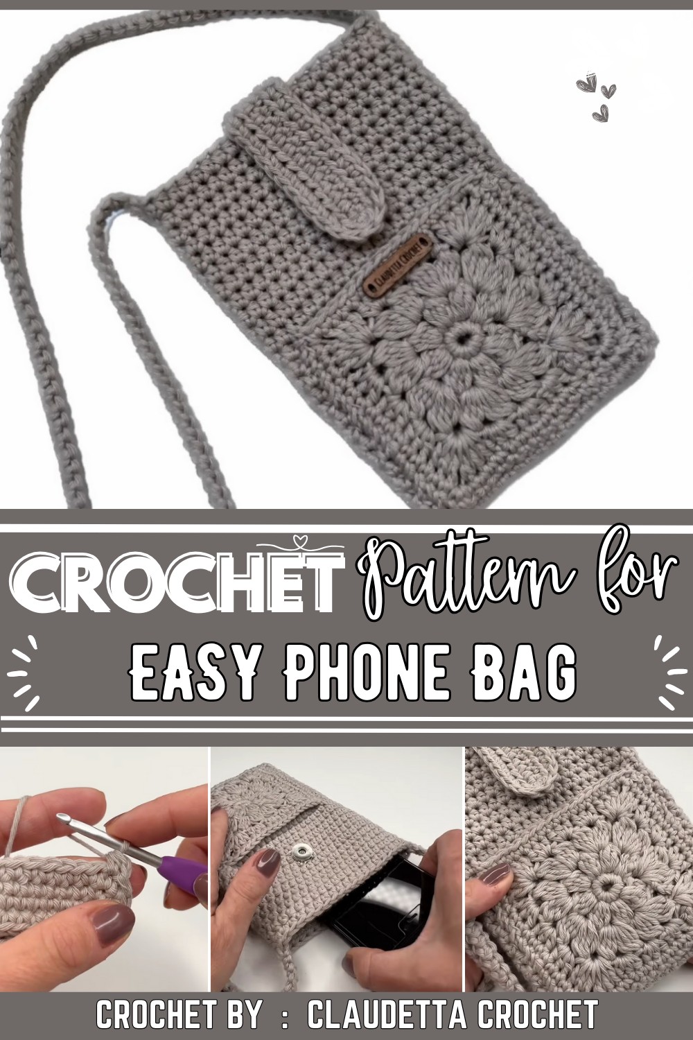Crochet Easy Phone Bag Tutorial For Beginners