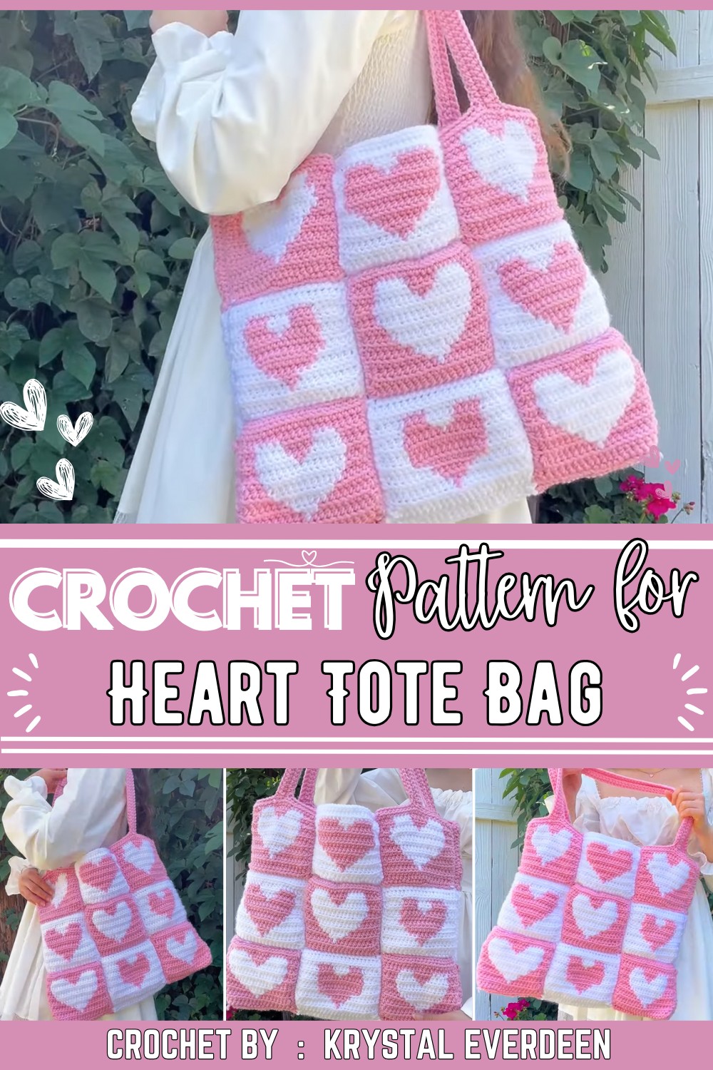 Crochet Heart Tote Bag Tutorial