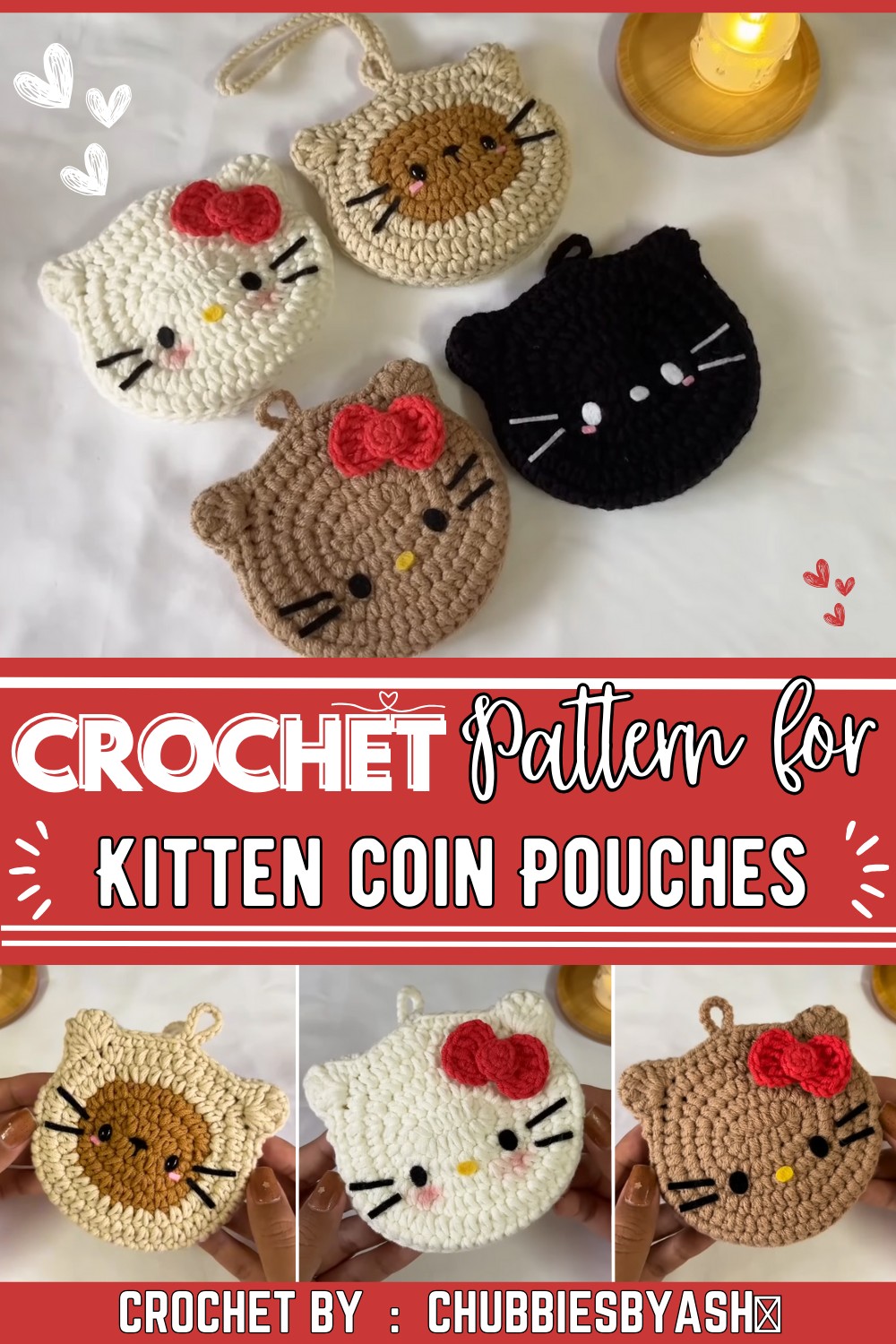Crochet Kitten Pouches Quick & Easy crochet