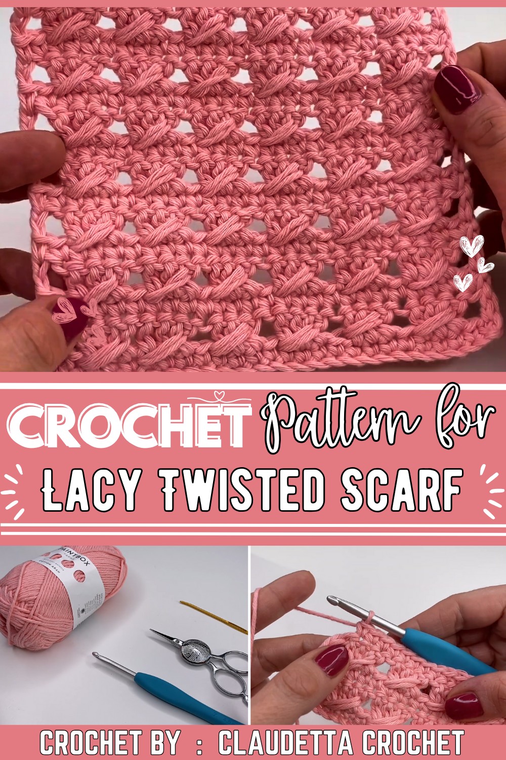 Crochet Lacy Twisted Double Crochet Stitch
