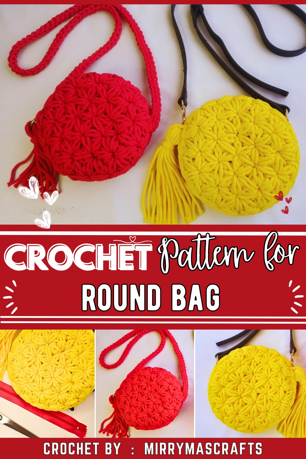 Crochet Round Bag Step By Step With Jasmine Stitch