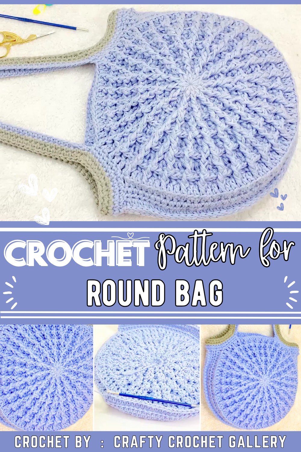 Crochet circle bag Easy crochet round bag