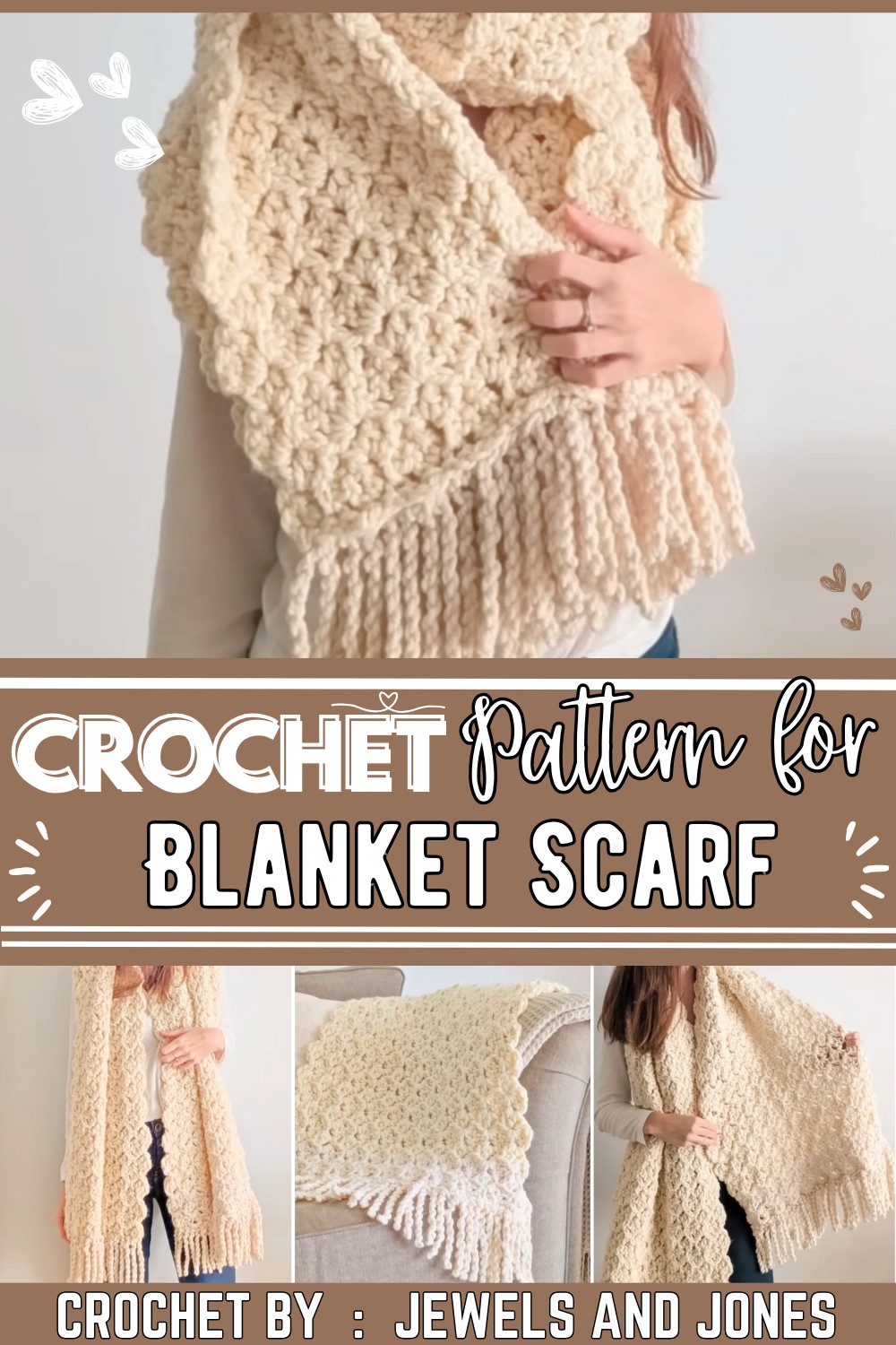 Easy Crochet Blanket Scarf Tutorial Free Crochet Pattern