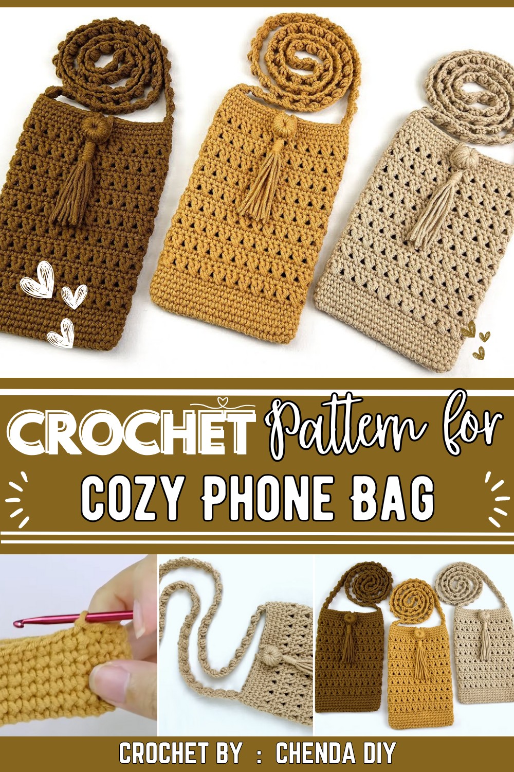 Easy Crochet Phone Bag Tutorial Chenda DIY