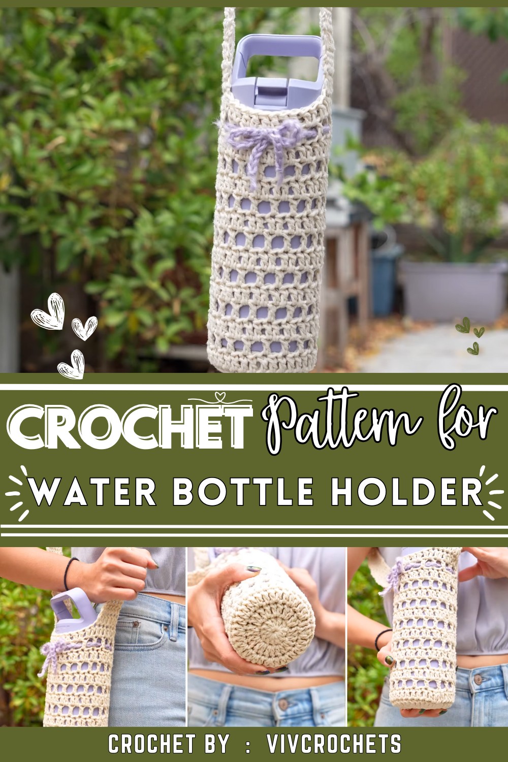 Easy Crochet Water Bottle Holder Tutorial Crochet Mesh Bag