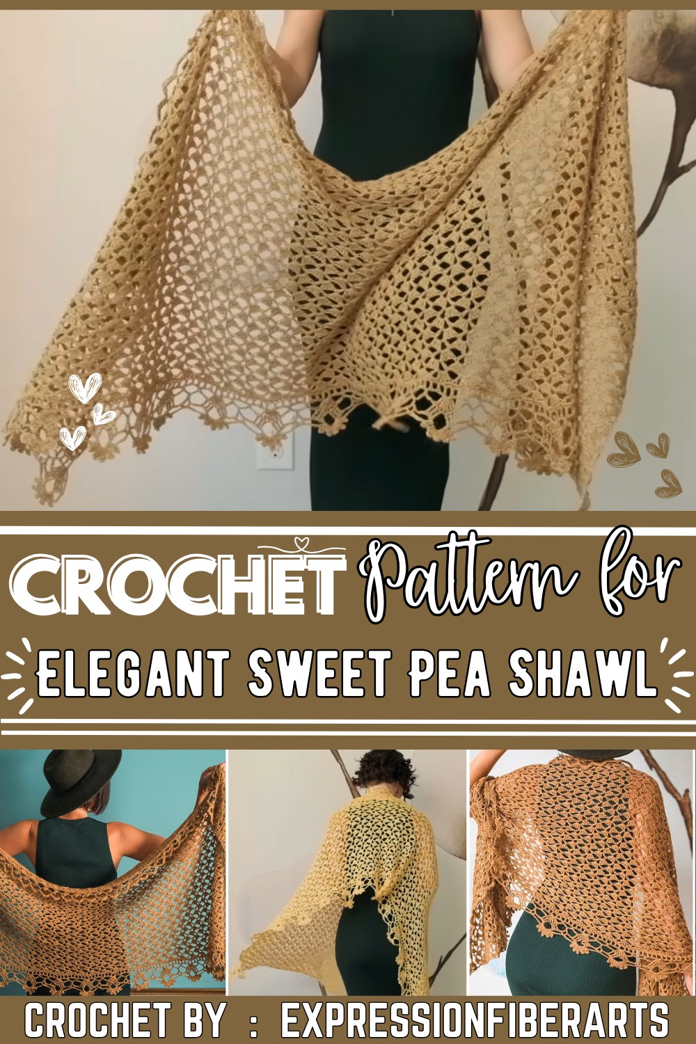 Easy Step-by-step Instructions To Crochet The Elegant Sweet Pea Shaw