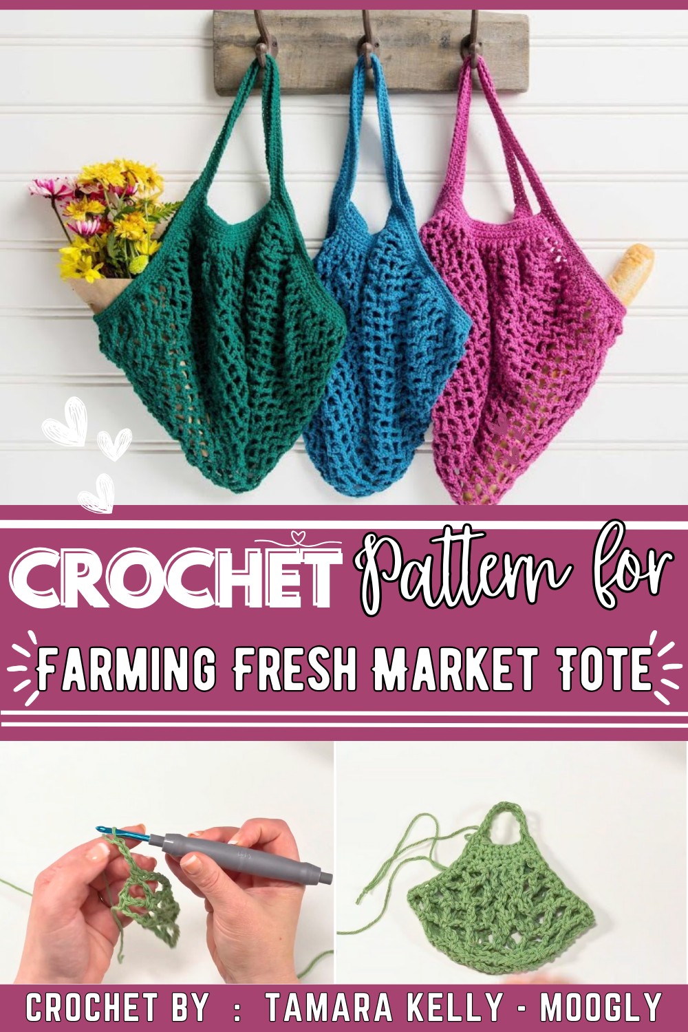Farming Fresh Crochet Market Tote Lunch and Learn with Moogly