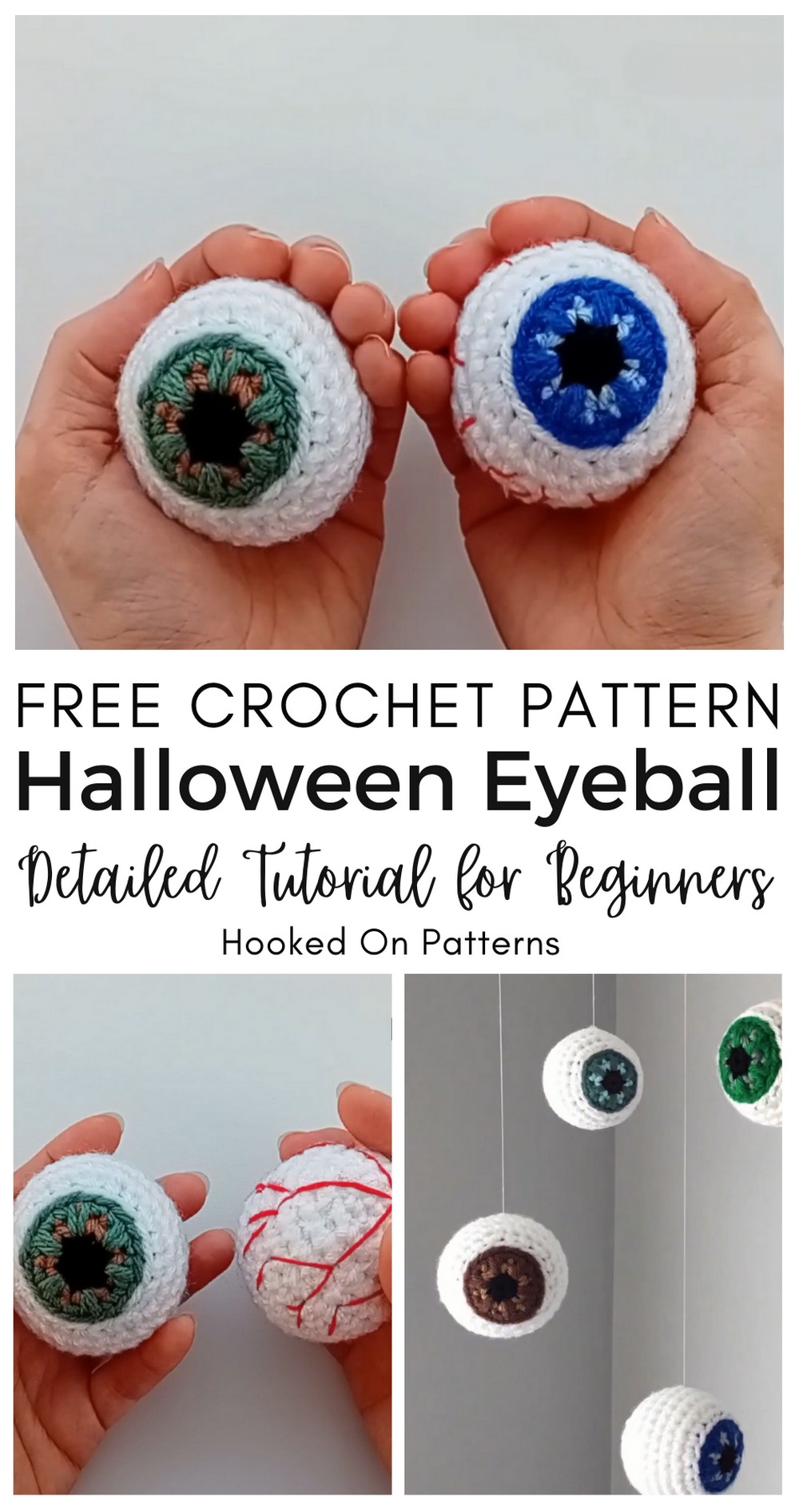 Free Halloween Eyeball Crochet Pattern Tutorial