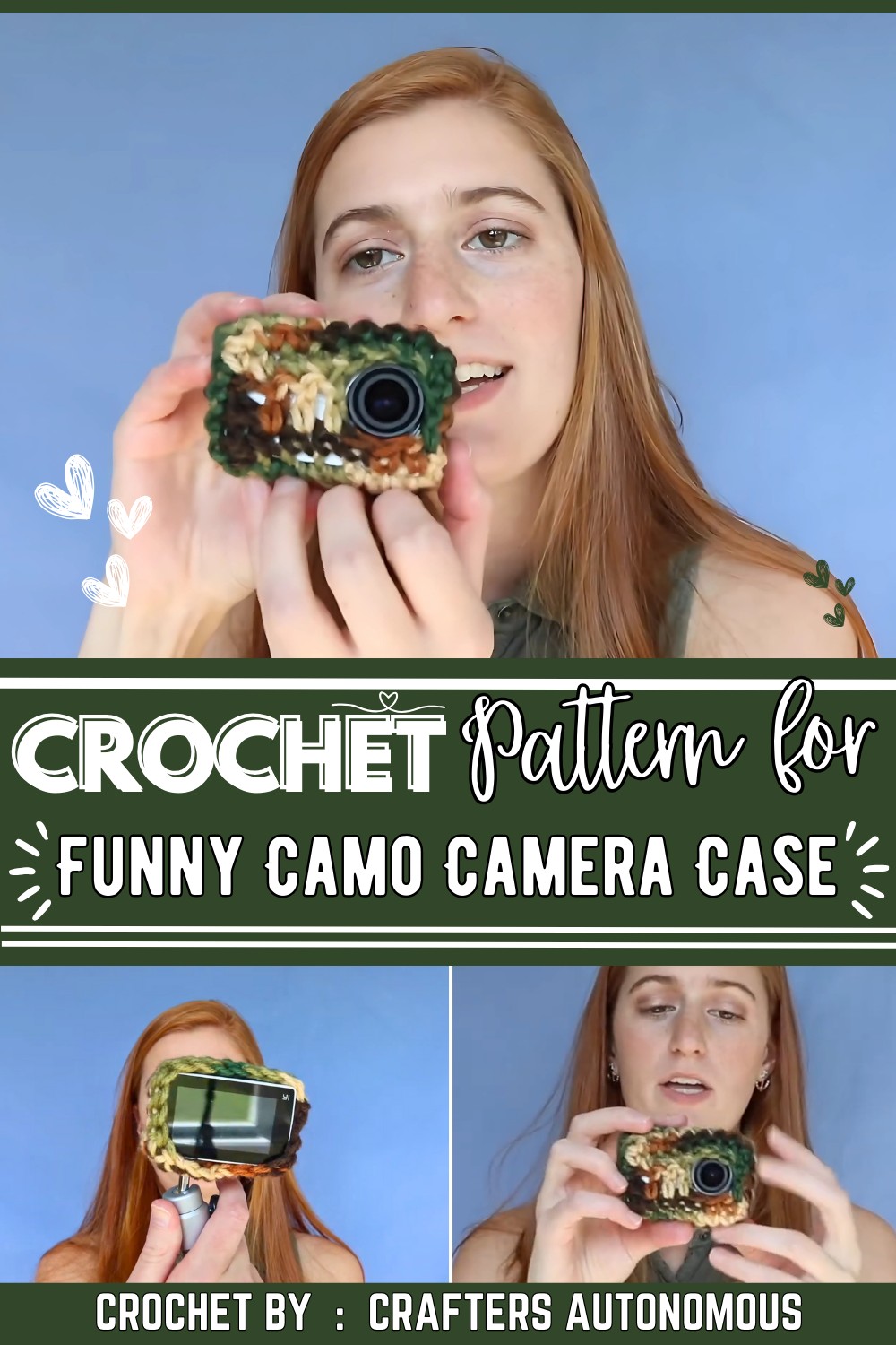 Funny Camo Crochet Camera Case