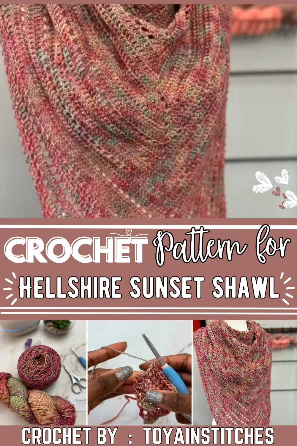 Hellshire Sunset Crochet Shawl Pattern Tutorial