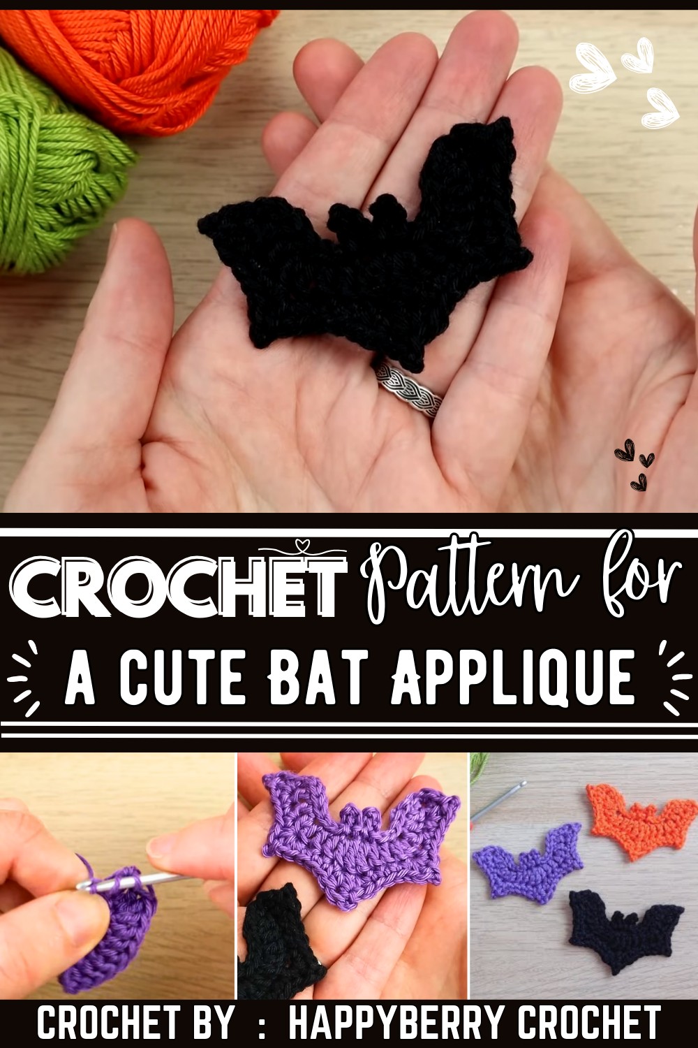 How To Crochet A Bat Applique Easy Beginner