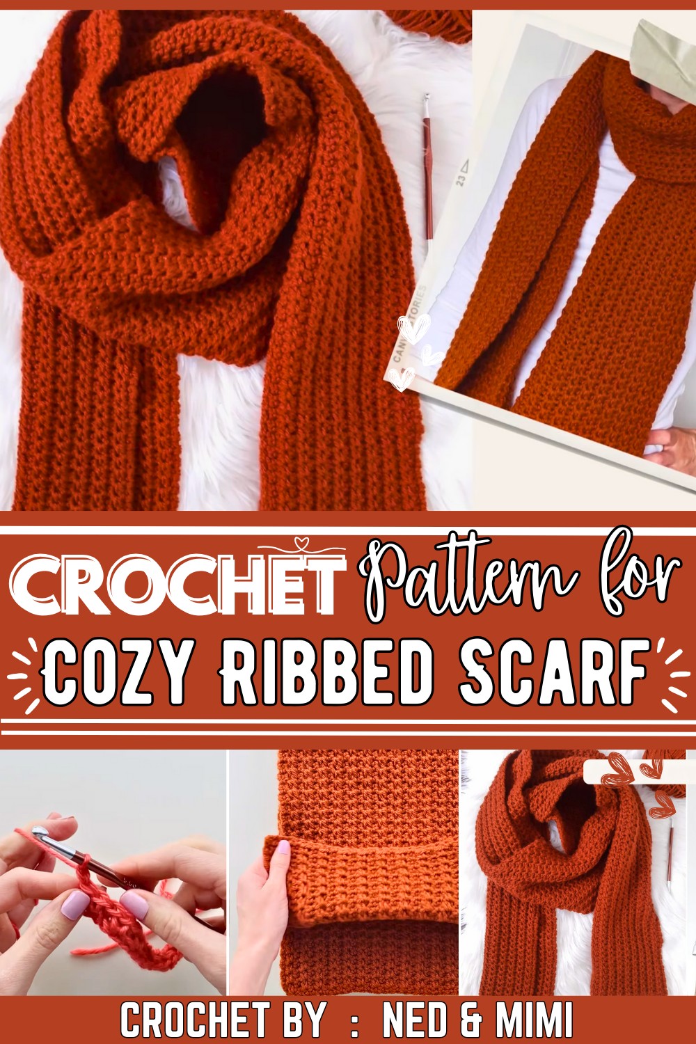 How To Crochet A Cozy Ribbed Scarf  Free Crochet Scarf Pattern