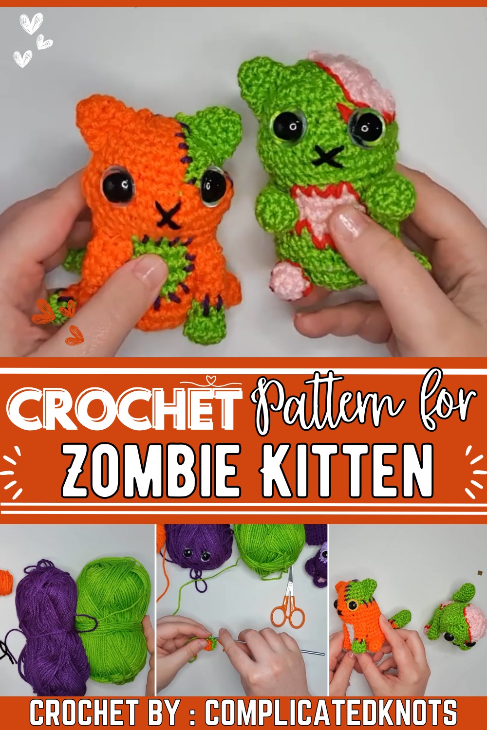How To Crochet A Frankenstein Or Zombie Kitten