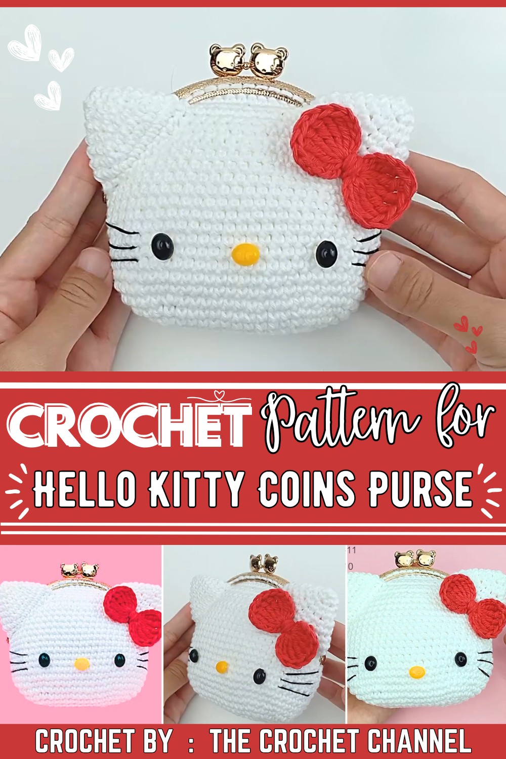 How To Crochet A Lovely Hello Kitty Coins Purse