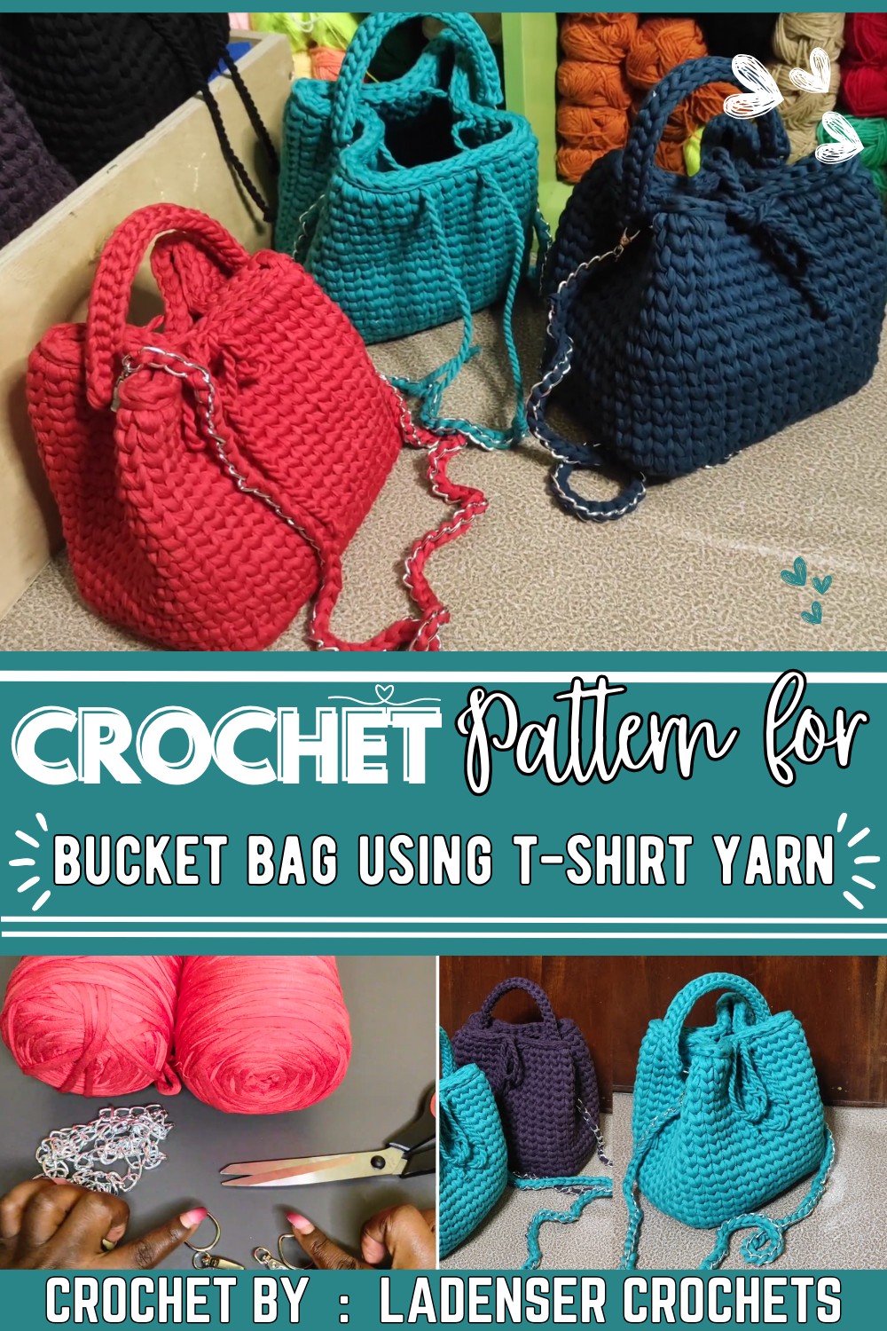 How To Crochet A Simple Bucket Bag Using T-shirt Yarn