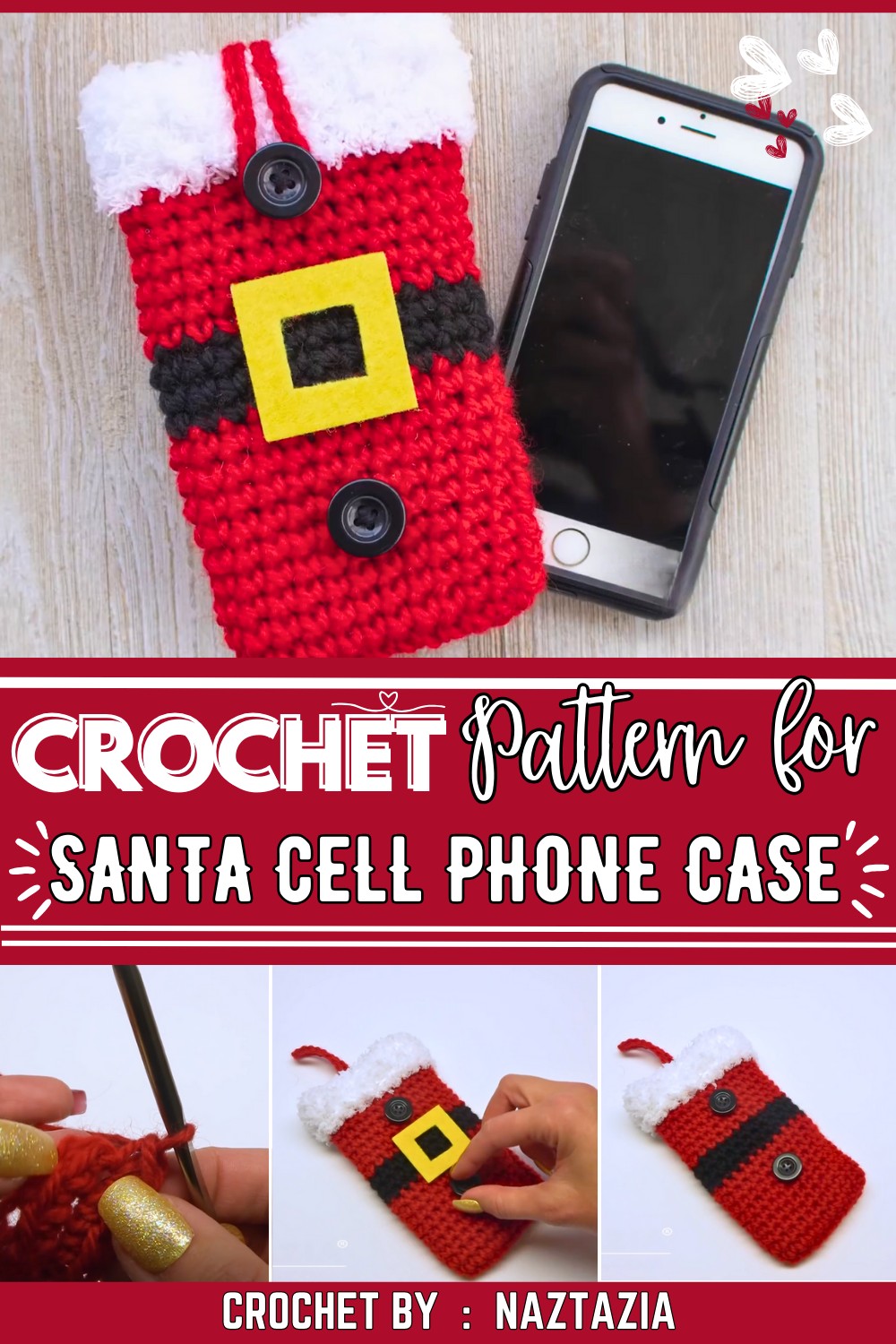 How To Crochet Santa Claus Cell Phone Case
