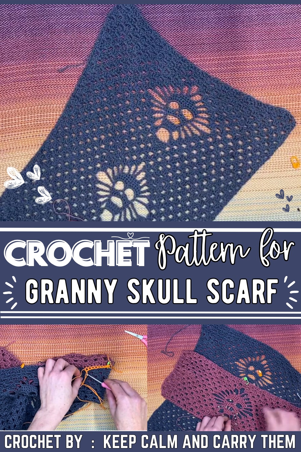 How To Crochet Your Own Easy Granny Skull Scarf 