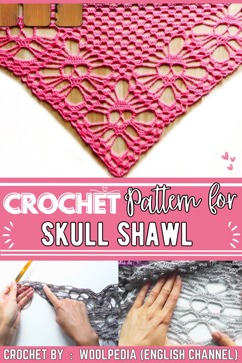 Skull shawl crochet pattern