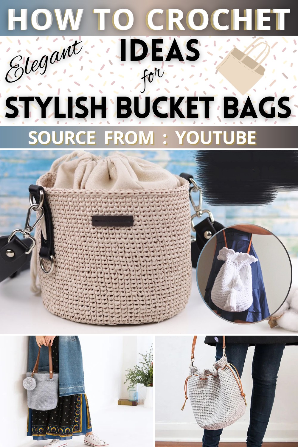 Stylish Crochet Bucket Bags – Ideas and Free Patterns