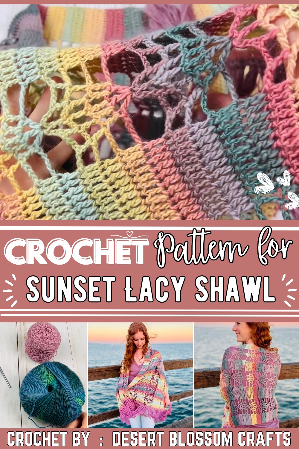 Sunset Lightweight Crochet Shawl Pattern