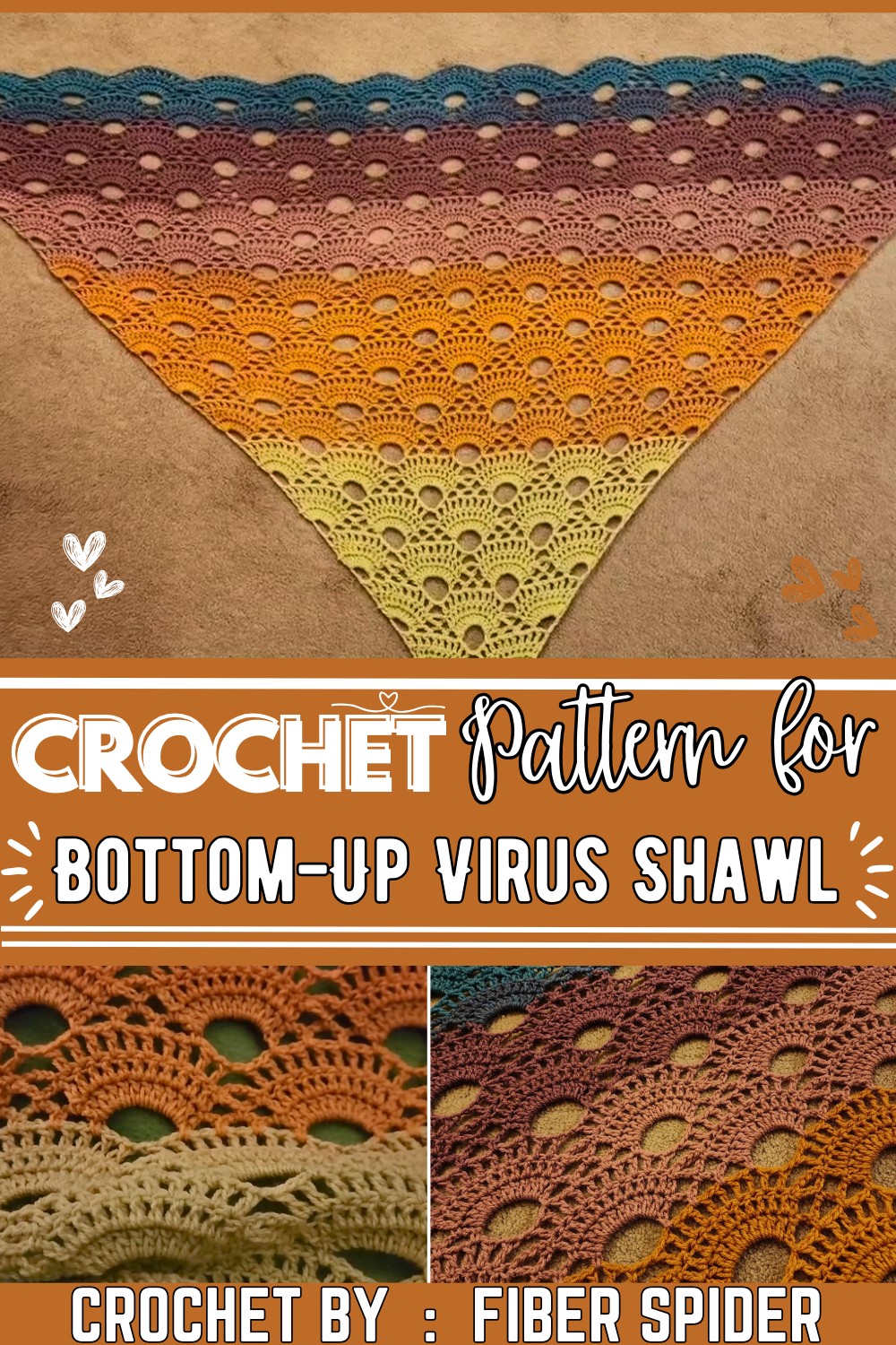 The Bottom-up Virus Shawl Crochet Tutorial