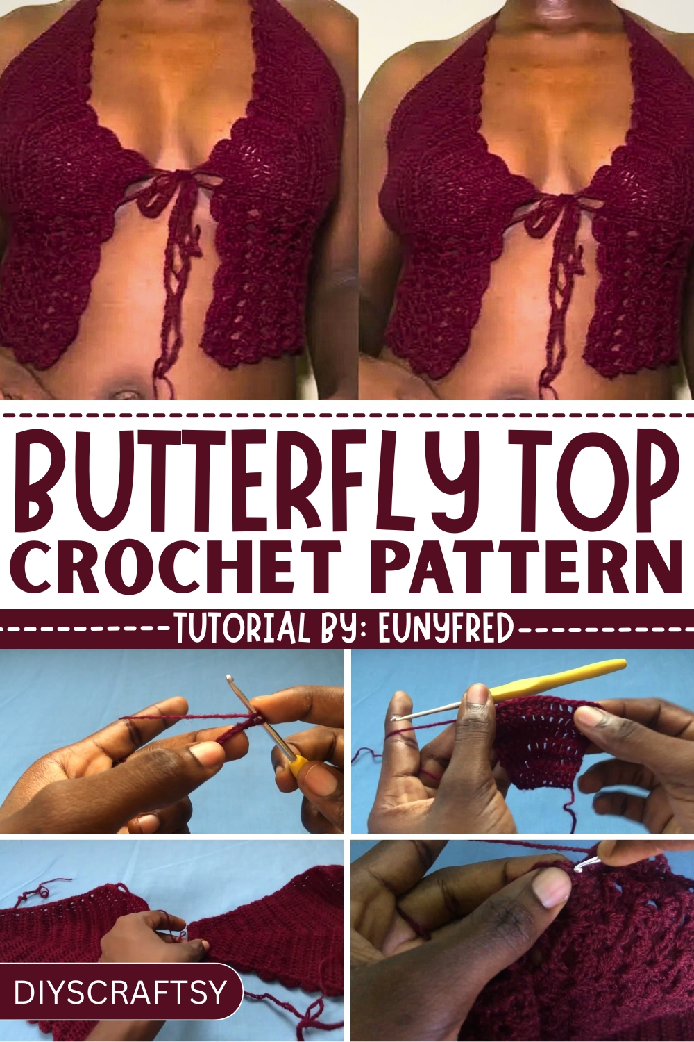 Beautiful Crochet Butterfly Top