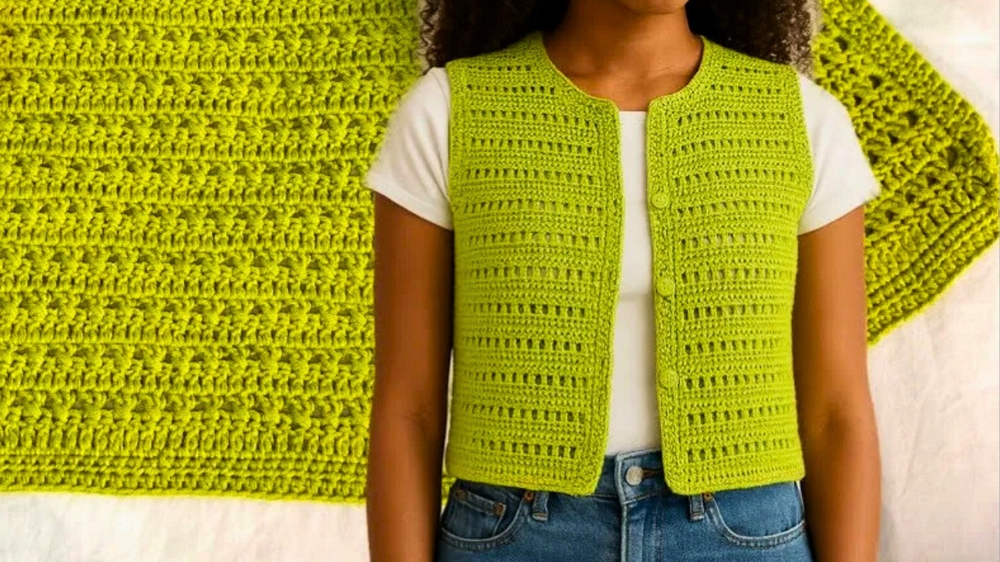 Cozy & Stylish Crochet Vest Top Pattern 1