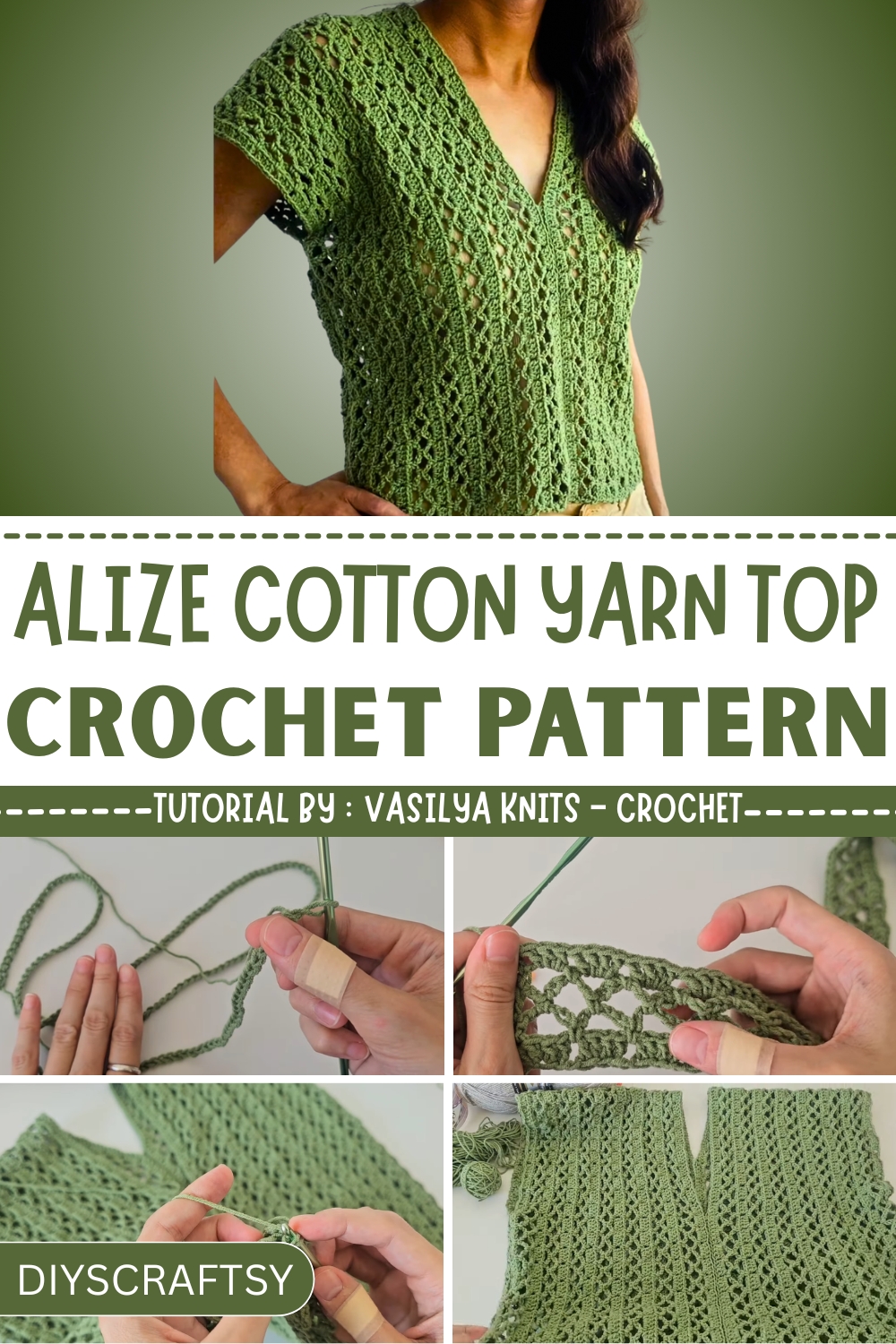 Crochet Alize Cotton Yarn Top Pattern