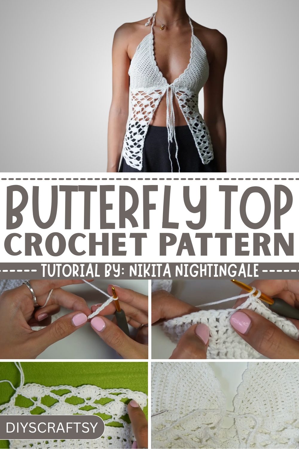 Crochet Butterfly Lace Top