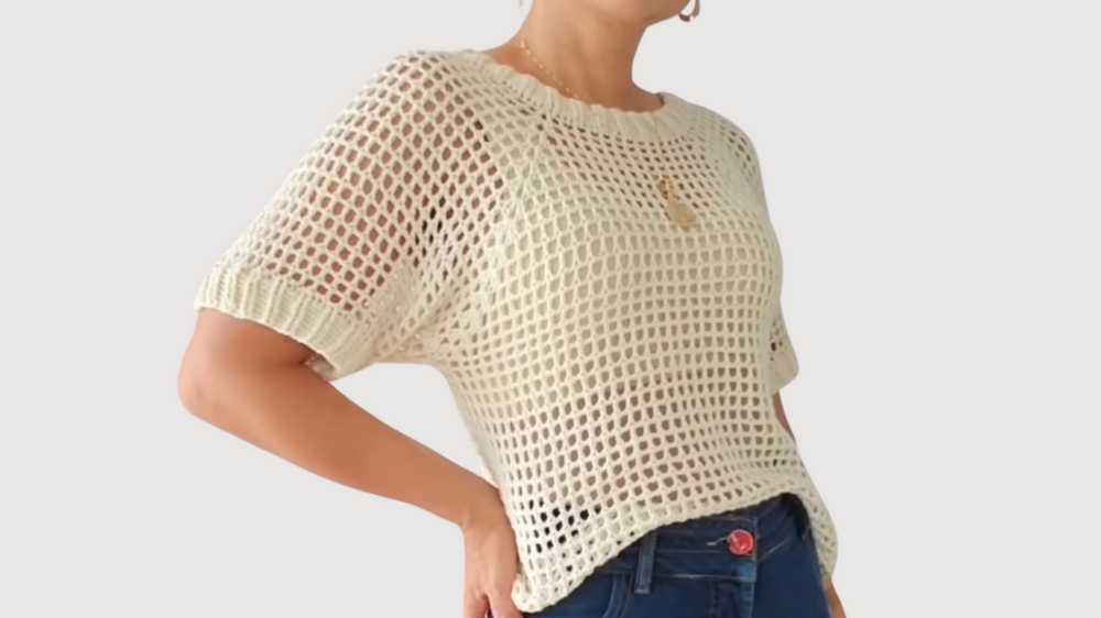 Crochet Top-Down Blouse Pattern 1