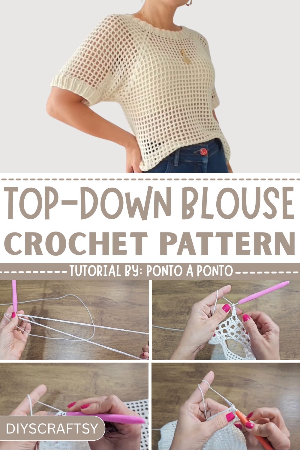 Crochet Top-Down Blouse Pattern