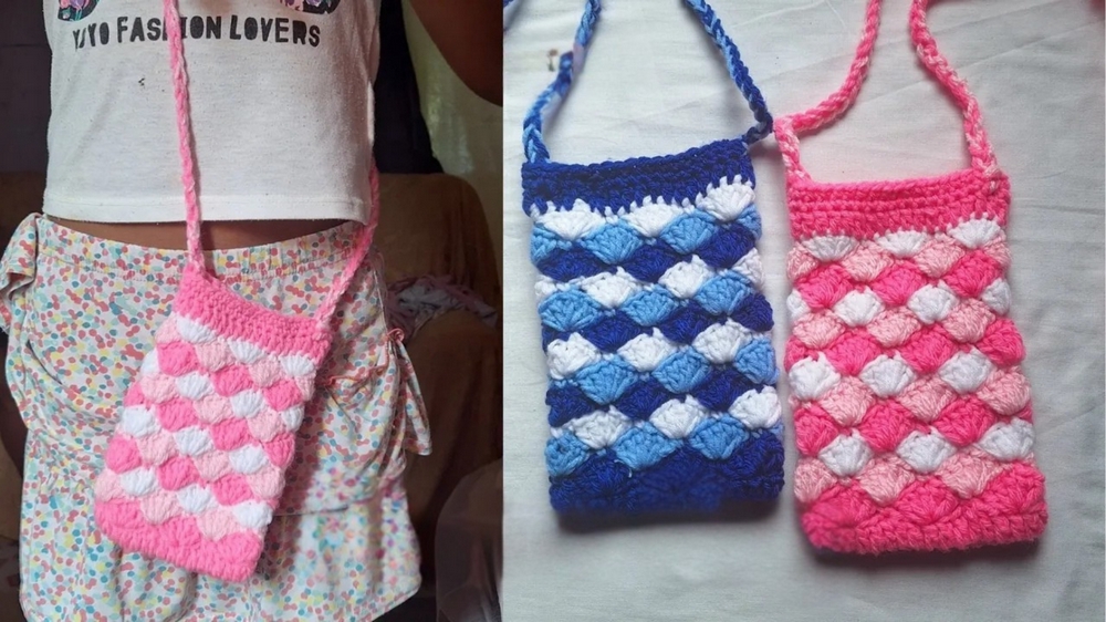 Crochet a Stylish Phone Bag Using Shell Stitches 1