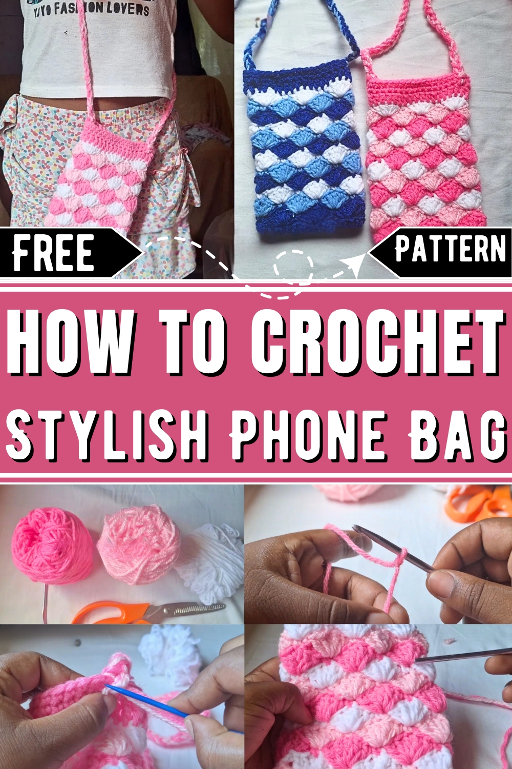 Crochet a Stylish Phone Bag Using Shell Stitches