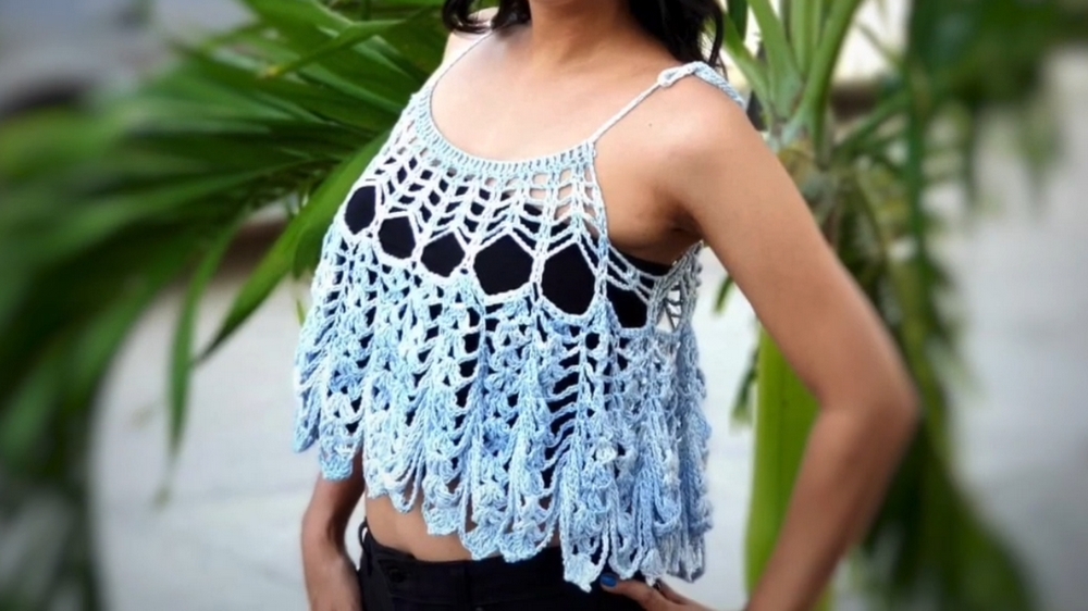 Easy Crochet Feather Tank Top with Free Pattern 1