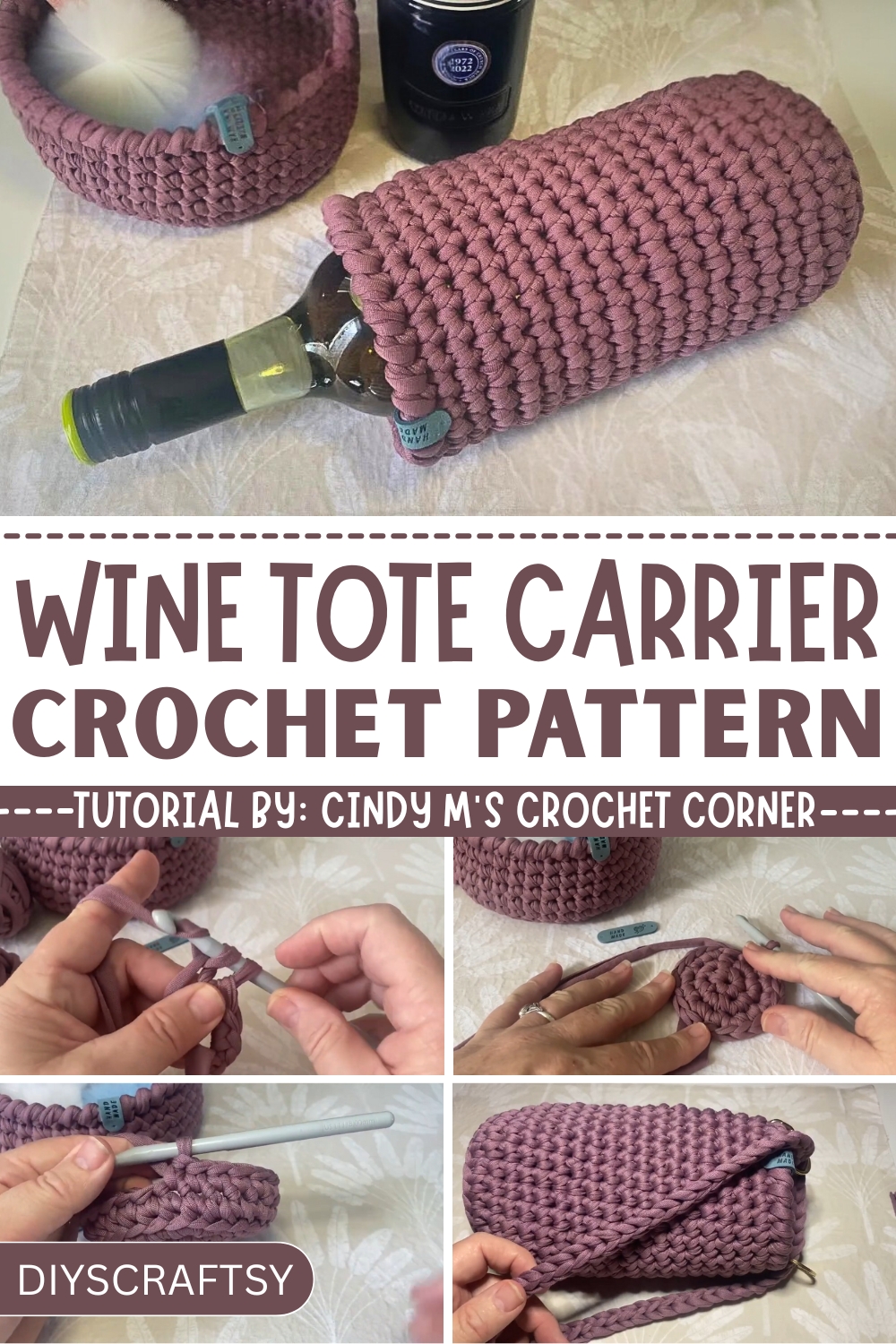 Elegant Crochet Wine Tote Carrier Pattern