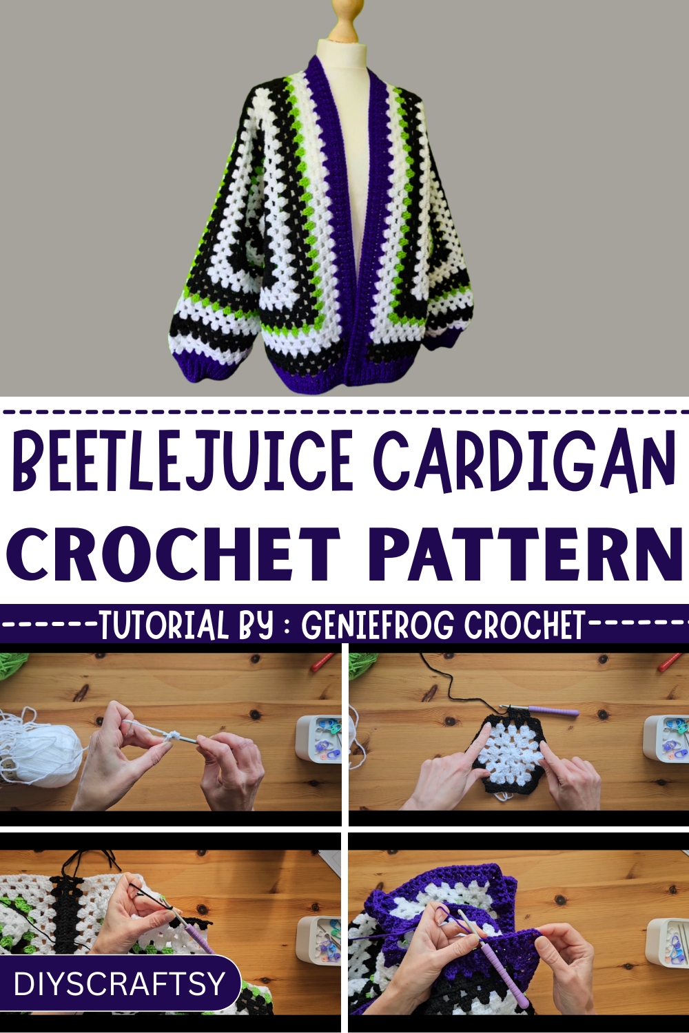 FREE & Stylish Crochet Beetlejuice Cardigan Pattern