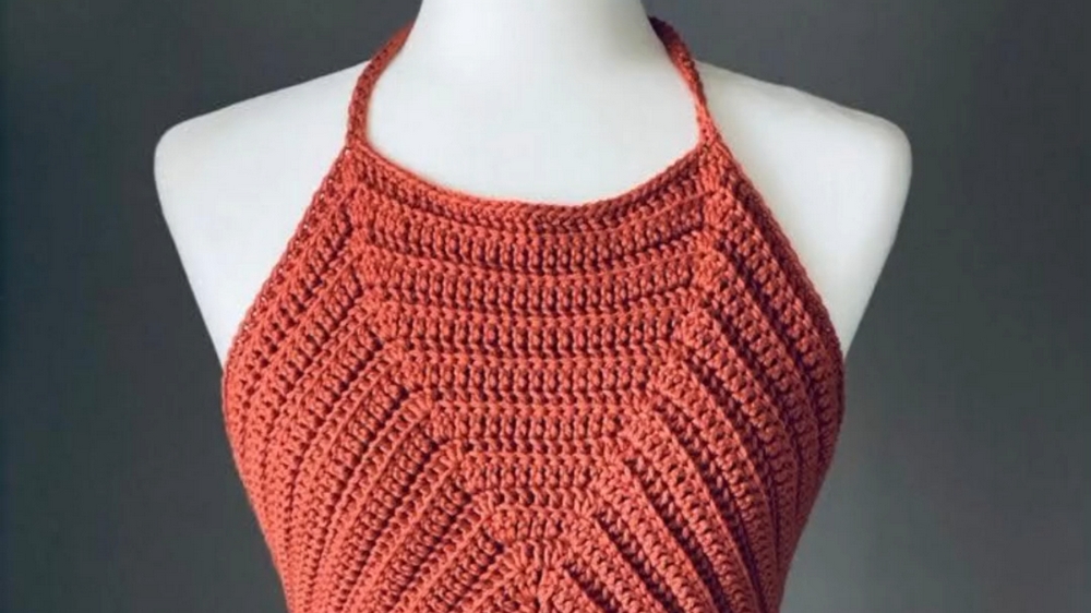 Free Boho Crochet Halter Crop Top Pattern 1