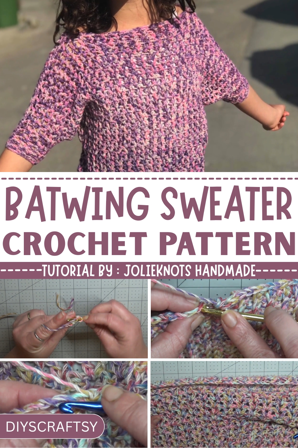 Free Crochet Batwing Sweater for Fall Layering