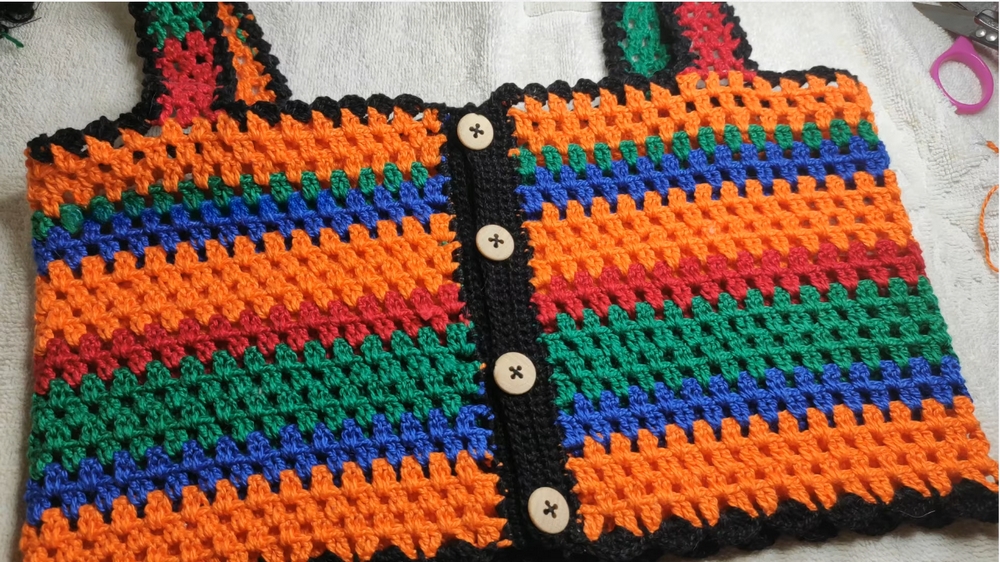 Free Crochet COLORFUL TOP Pattern 1