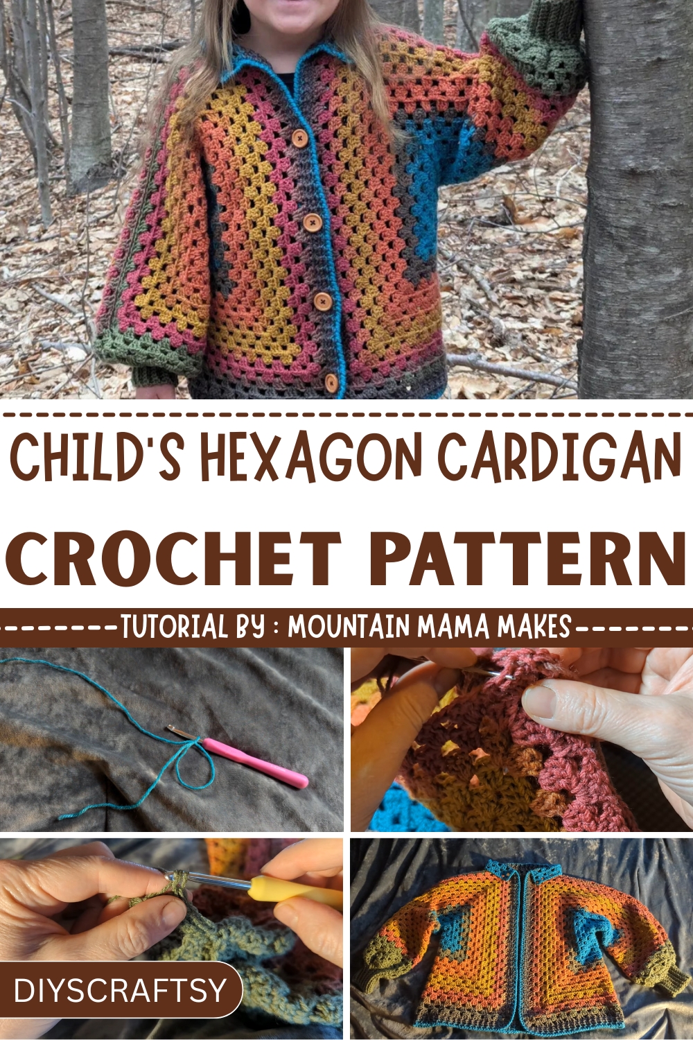 Free Crochet Child’s Hexagon Cardigan Pattern