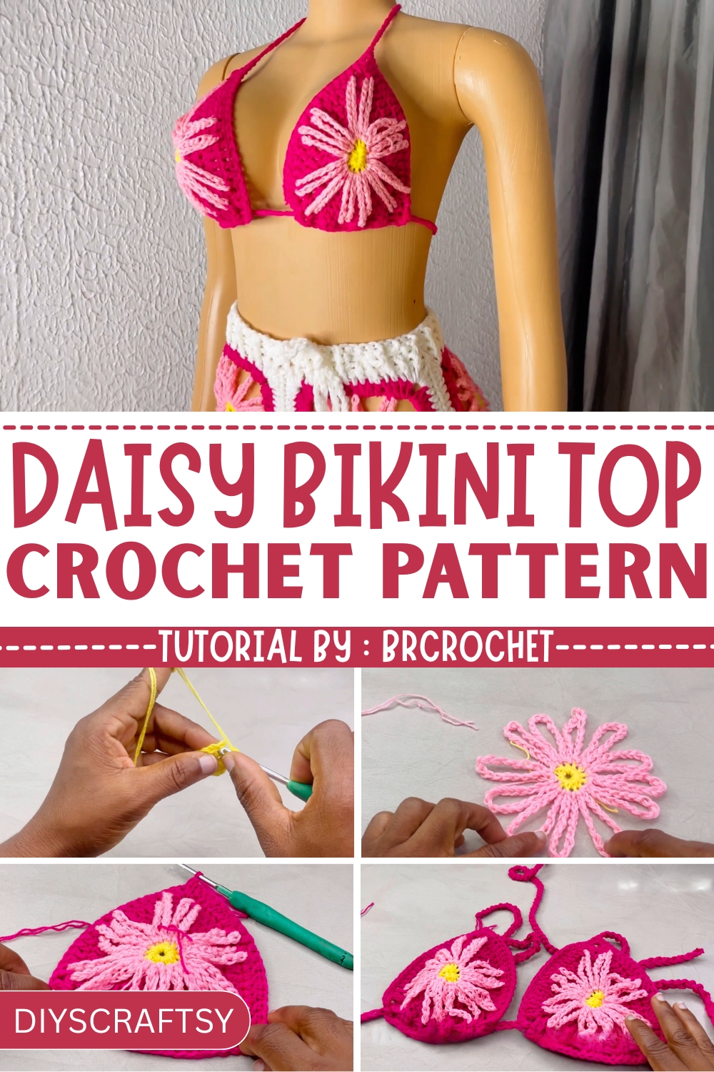 Free Crochet Daisy Bikini Top Pattern