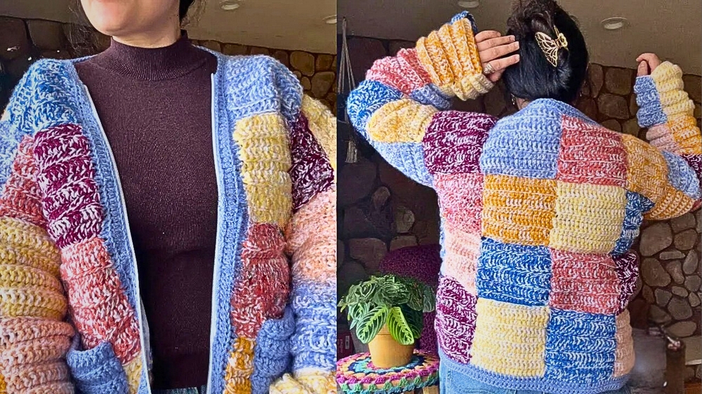 Free Crochet Jacket with Pockets Pattern 1