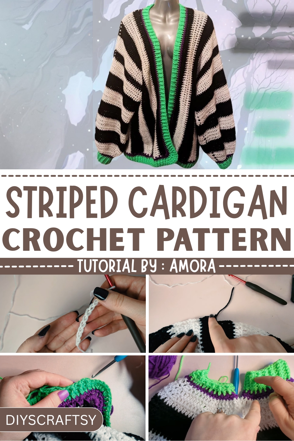 Free Crochet Striped Cardigan Pattern