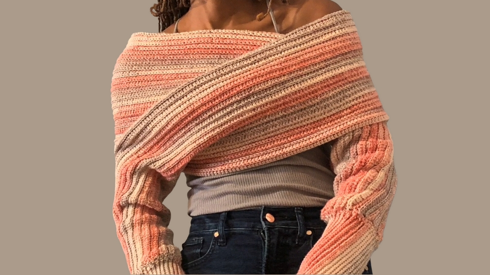 Free Crochet Sweater Scarf Pattern 1