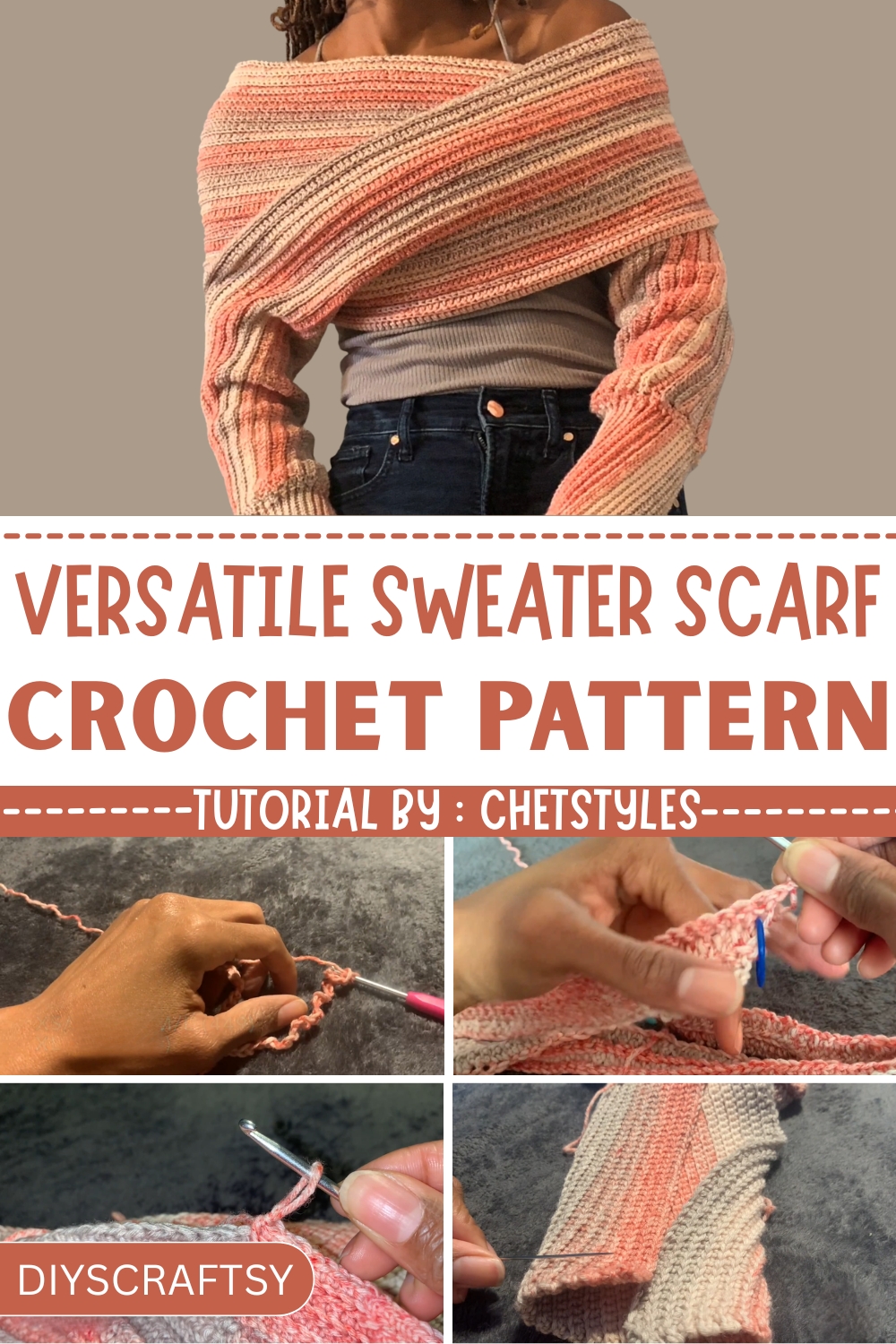 Free Crochet Sweater Scarf Pattern