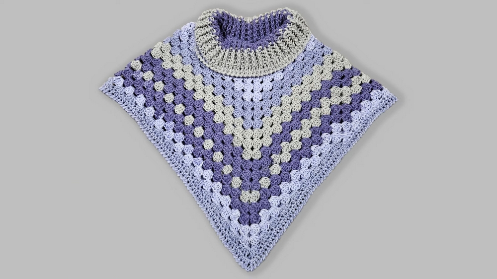 Free Crochet Top-Down Poncho Pattern 1