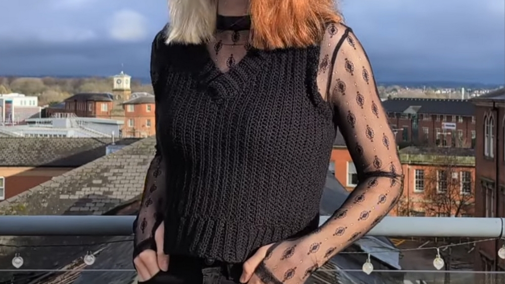 Free Crochet V-Neck Sweater Vest Pattern 1