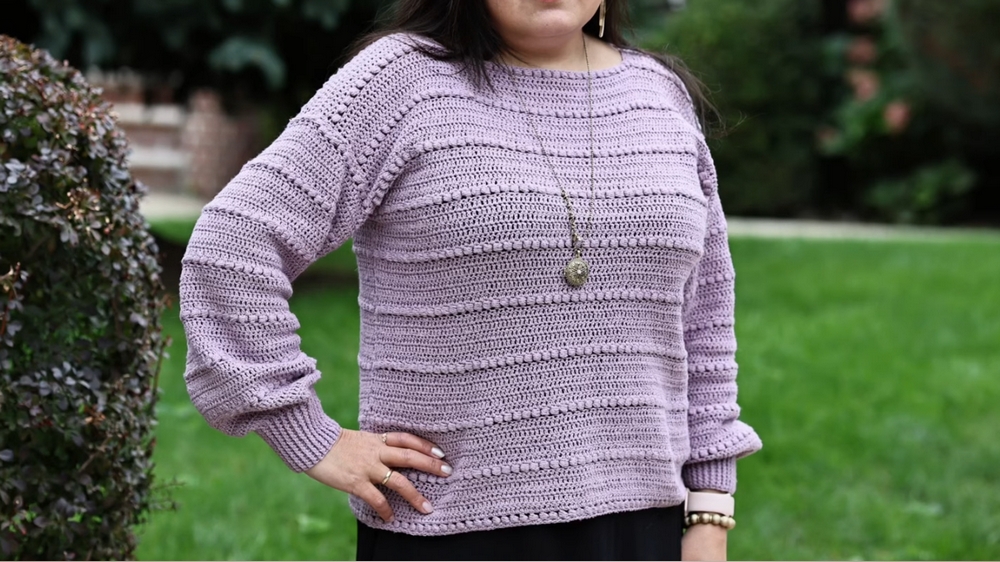 How to Crochet Bubble Stitch Sweater FREE Pattern 1