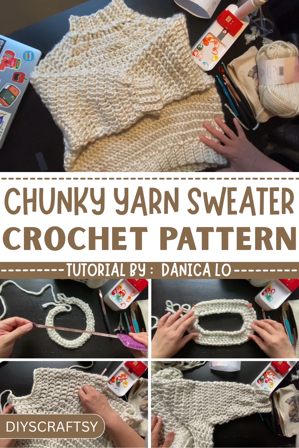 How to Crochet Chunky Yarn Sweater in Just One Weekend
